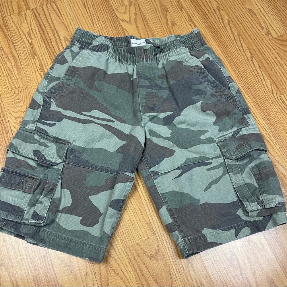 Abercrombie Kids Green Camouflage Cargo Shorts